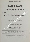 Book cover of Weekly Operating Notice containing Temporary Speed Restrictions, Engineering Arrangements, Signalling & Permanent Way Alterations, General Instructions and Notices, 13 to 19 March 1999 by Railtrack Midlands